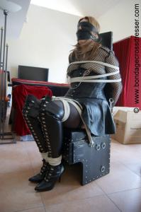 www.bondagecrossdresser.com - Chairtied in Leather thumbnail