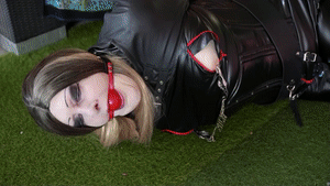 www.bondagecrossdresser.com - Helpless in my Bolero Armbinder on the Terrace thumbnail