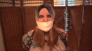 www.bondagecrossdresser.com - Chairtied in Leather with Leather Belts thumbnail