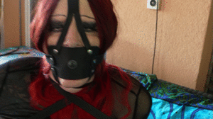 www.bondagecrossdresser.com - Helpless in my Leather Leg and Armbinder... thumbnail