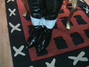 www.bondagecrossdresser.com - Chairtied in Boots thumbnail