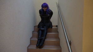 www.bondagecrossdresser.com - New Leather Monoglove, Ballet Boots and Ballgag thumbnail